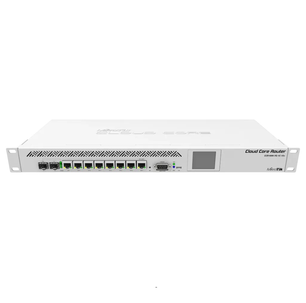 [CCR1009-7G-1C-1S+] MikroTik CCR1009-7G-1C-1S+ Cloud Core Router 9 núcleos con SFP+ 10G