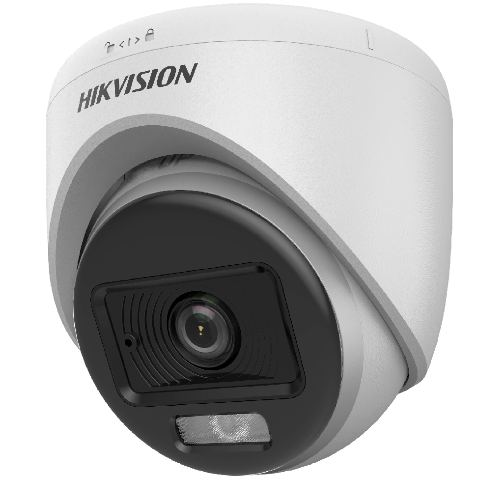 [DS-2CE70DF0T-LPFS 2.8mm] Hikvision DS-2CE70DF0T-LPFS 2.8mm Cámara Domo TurboHD ColorVu 2MP Luz blanca Micrófono