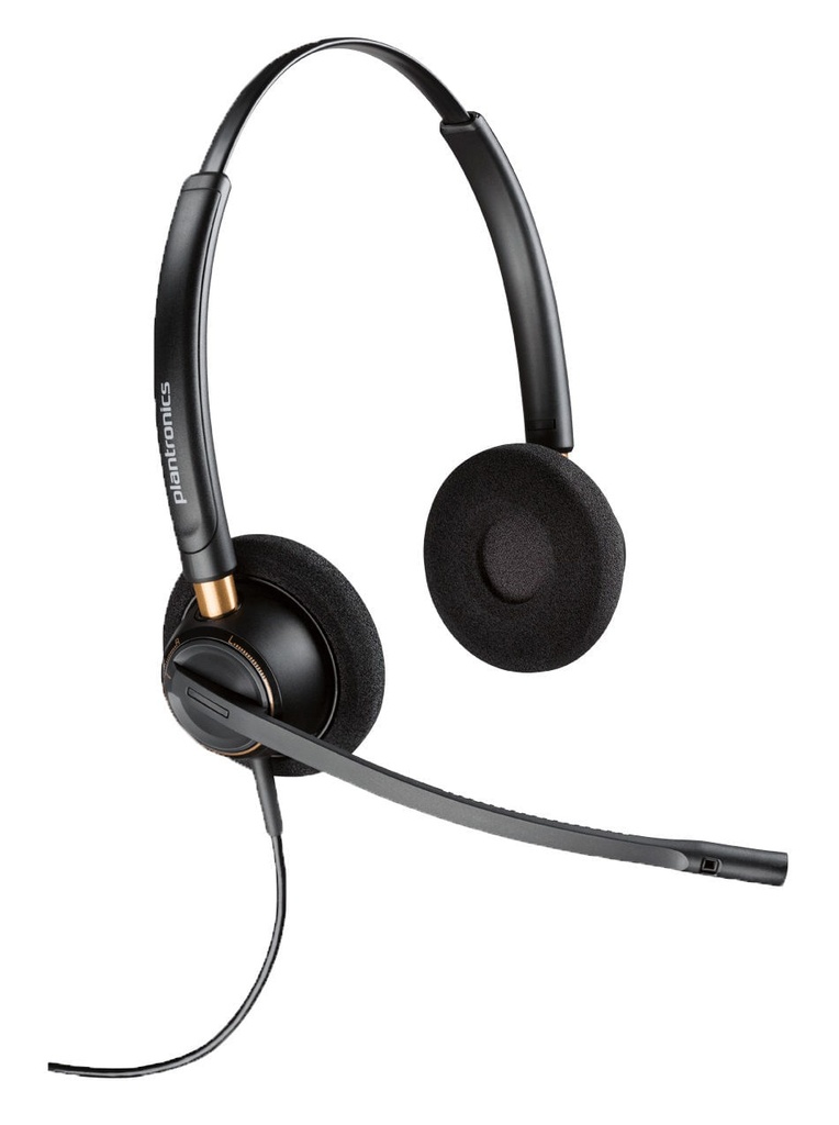 [89434-01] Poly Audífono Binaural Plantronics EncorePro 520, Noise-Canceling, Conexión QD, Negro