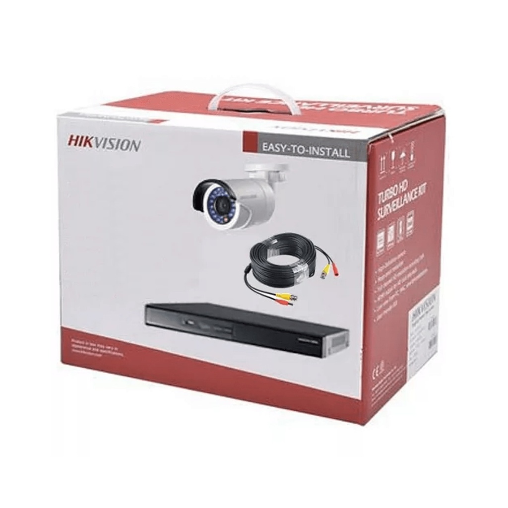 Hikvision KIT DVR 8ch + 8 Bullet IP66 + 8 Rollos BNC 20mt + HDD 1TB