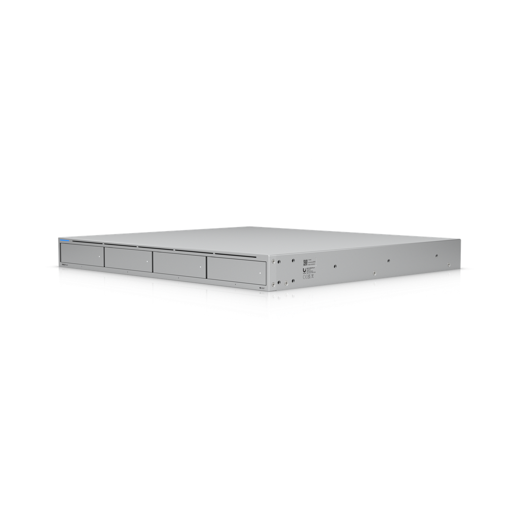 Ubiquiti UNAS-Pro-4 NAS rack 1U de 4 bahías con 2 ranuras M.2 NVMe y 10G SFP+
