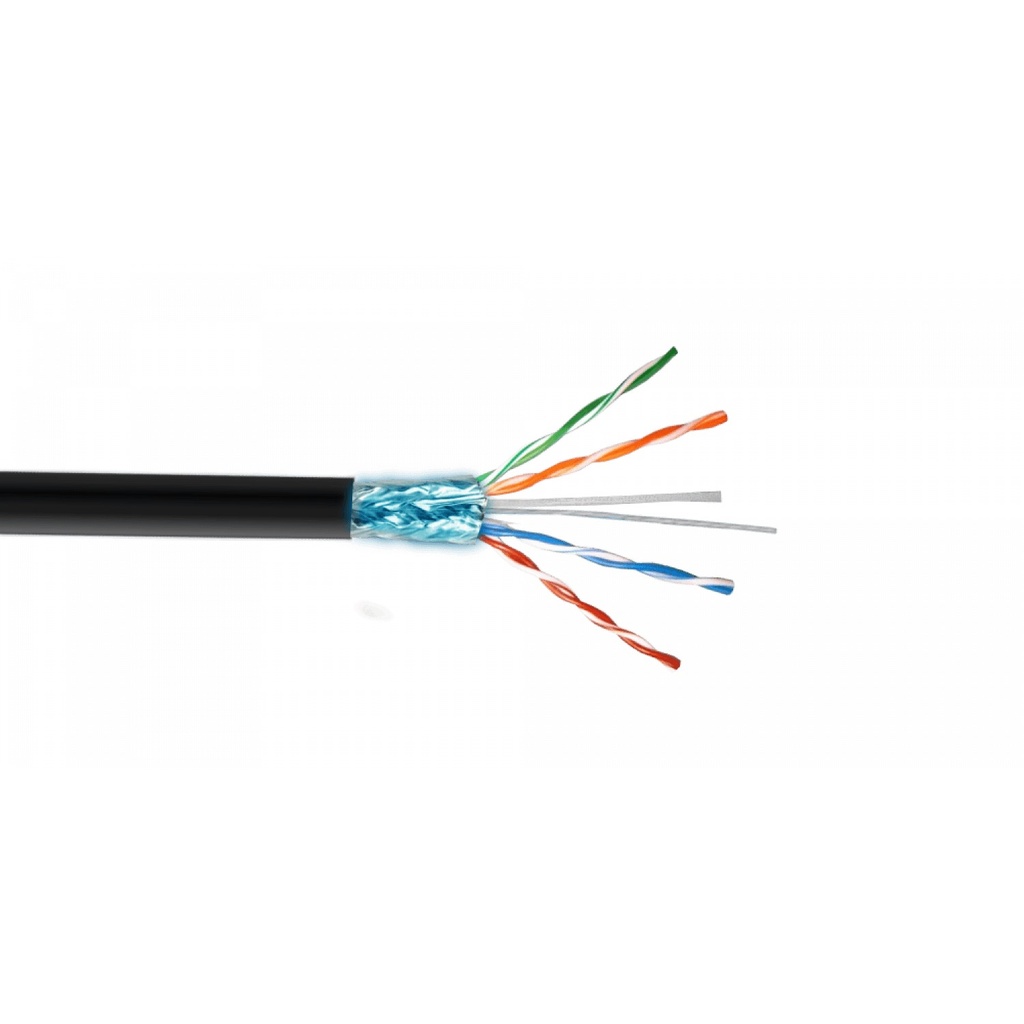 Linkmade 500mt Cat5E F/UTP Exterior PE Solid Unifilar Cable Negro