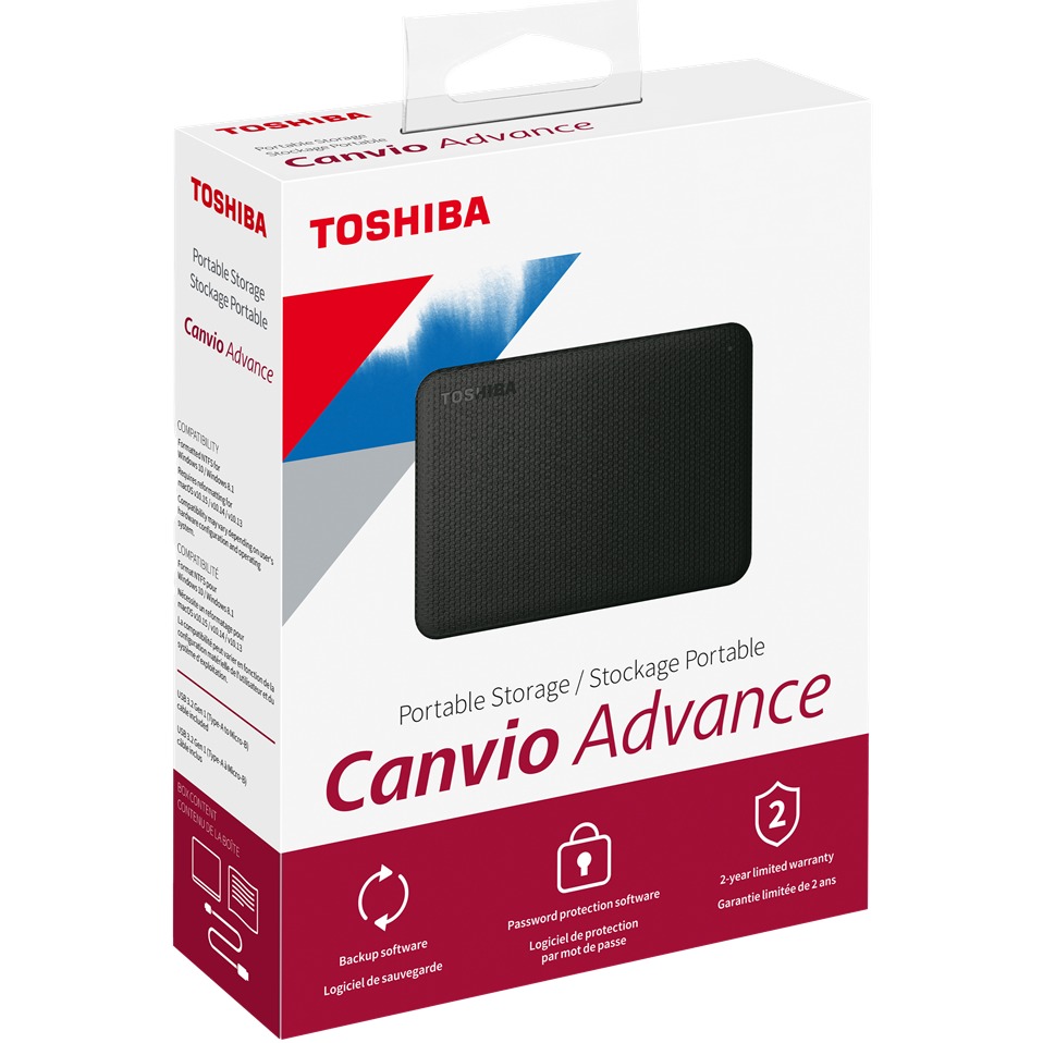 [HDTCA20XR3AA] Toshiba HDTCA20XR3AA Canvio Advance Disco Duro Externo 2TB USB 3.2 Gen 1 Rojo