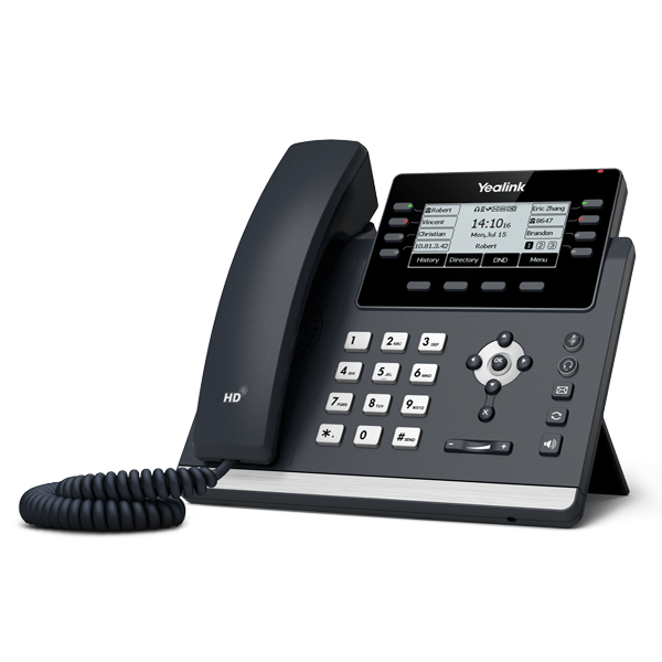 Yealink SIP-T43U Teléfono IP de Escritorio, Pantalla Monocromatica, 12 Lineas SIP