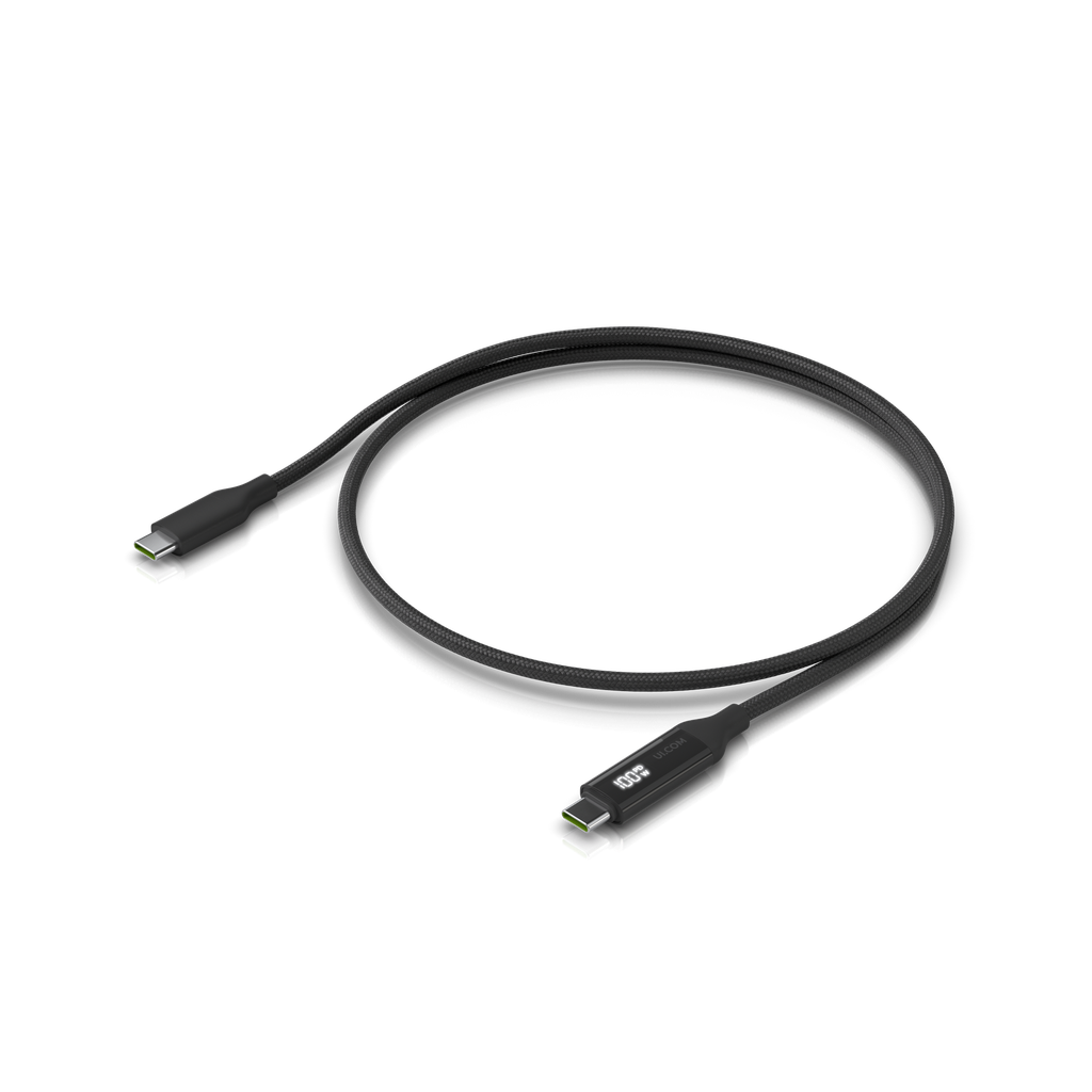 Ubiquiti UACC-Cable-USB-100W-1M-BK Cable USB-C trenzado 100 W con indicador de carga de 1 m