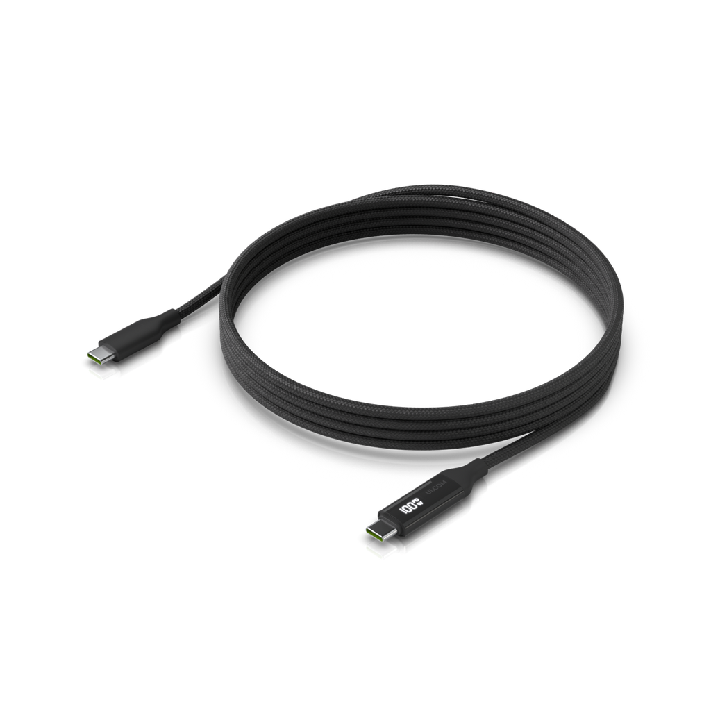 [UACC-Cable-USB-100W-2M-BK] Ubiquiti UACC-Cable-USB-100W-2M-BK Cable USB-C trenzado 100 W con indicador de carga de 2 m
