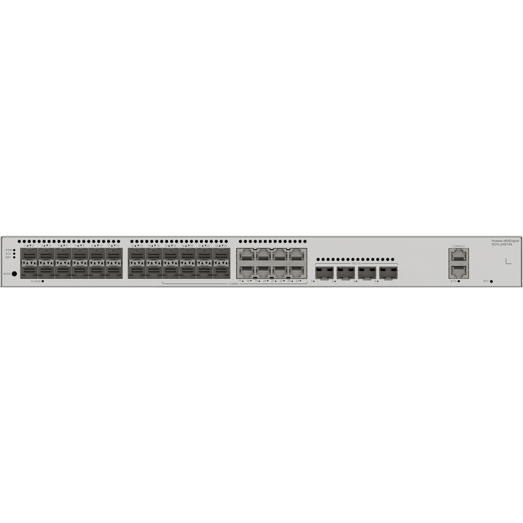 [S310-24ST4X] Huawei S310-24ST4X Switch eKit 24 SFP GE con 8 combo + 4 SFP+ 10GE