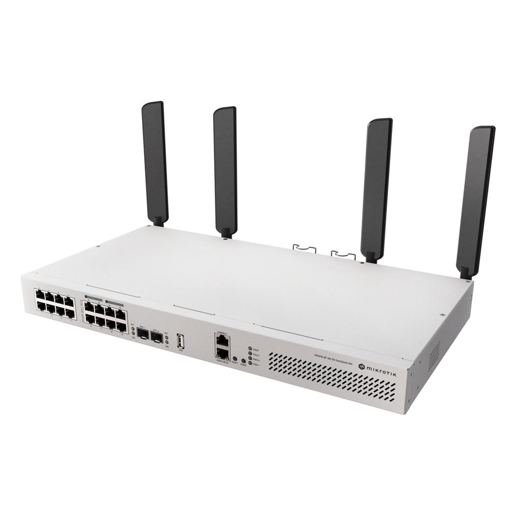 Mikrotik CRS418-8P-8G-2S+5axQ2axQ-RM Switch L3 PoE con Wi‑Fi 6 4×4 y 2×SFP+ 10G