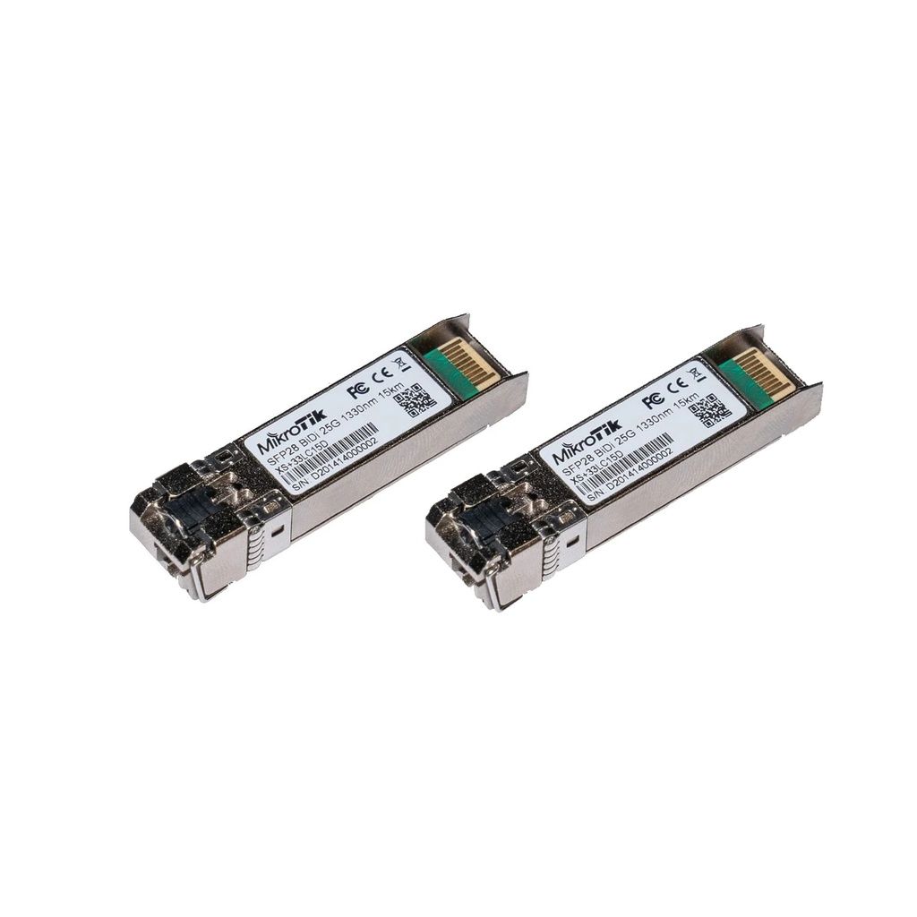 [XS+2733LC15D] Mikrotik XS+2733LC15D Par SFP28 BiDi 1G/10G/25G monomodo 15 km
