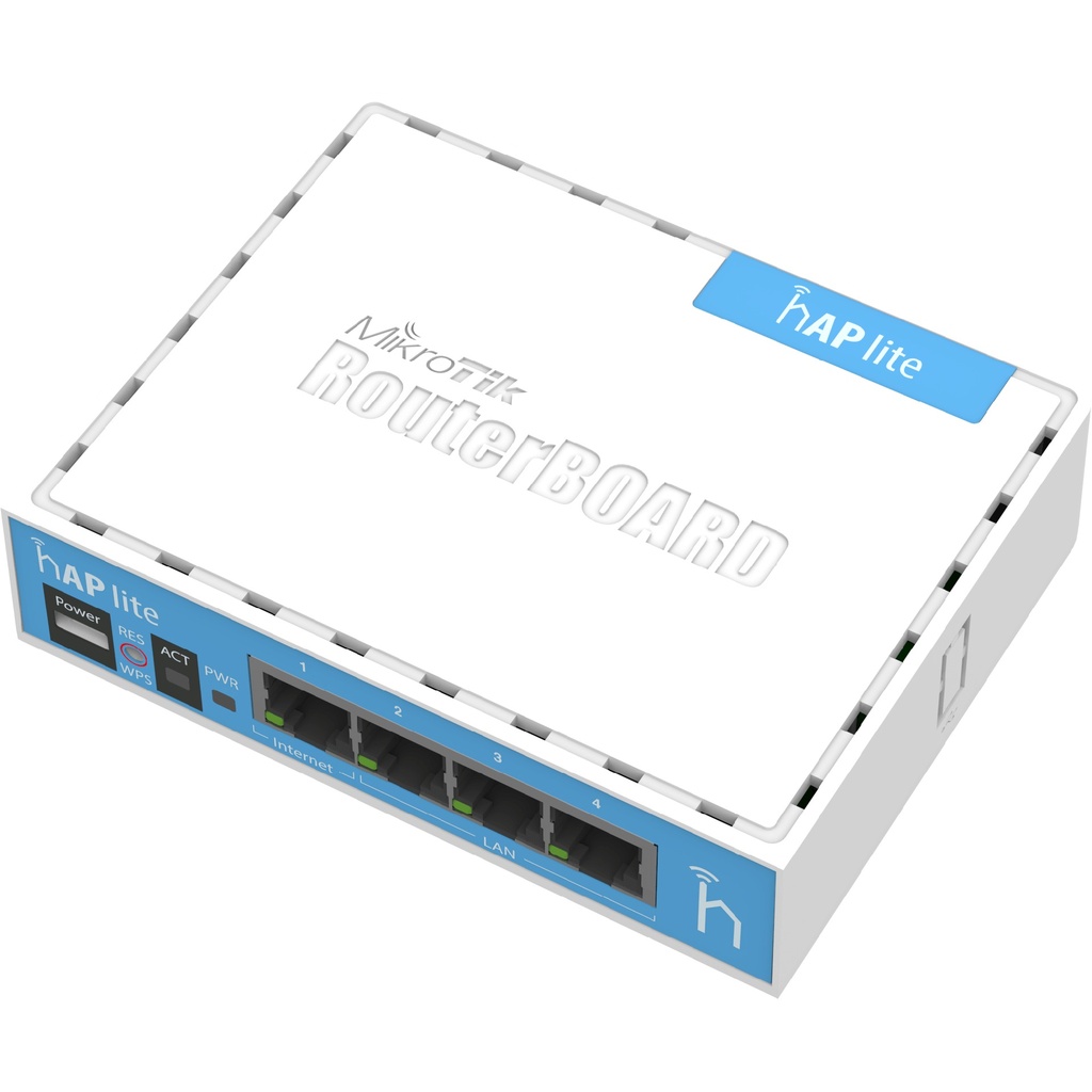 MikroTik hAP lite RB941-2nD Router WiFi 2.4 GHz 4 puertos Fast Ethernet