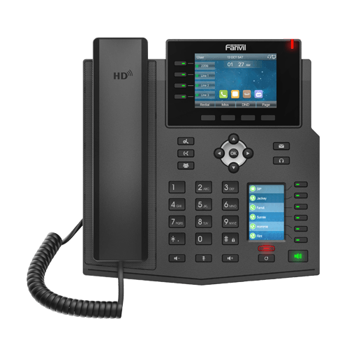 Fanvil X5U Teléfono línea ejecutiva Gigabit Pantalla color 3,5 pulgadas Pantalla 40 teclas DSS PoE IPv6 Opus Bluetooth