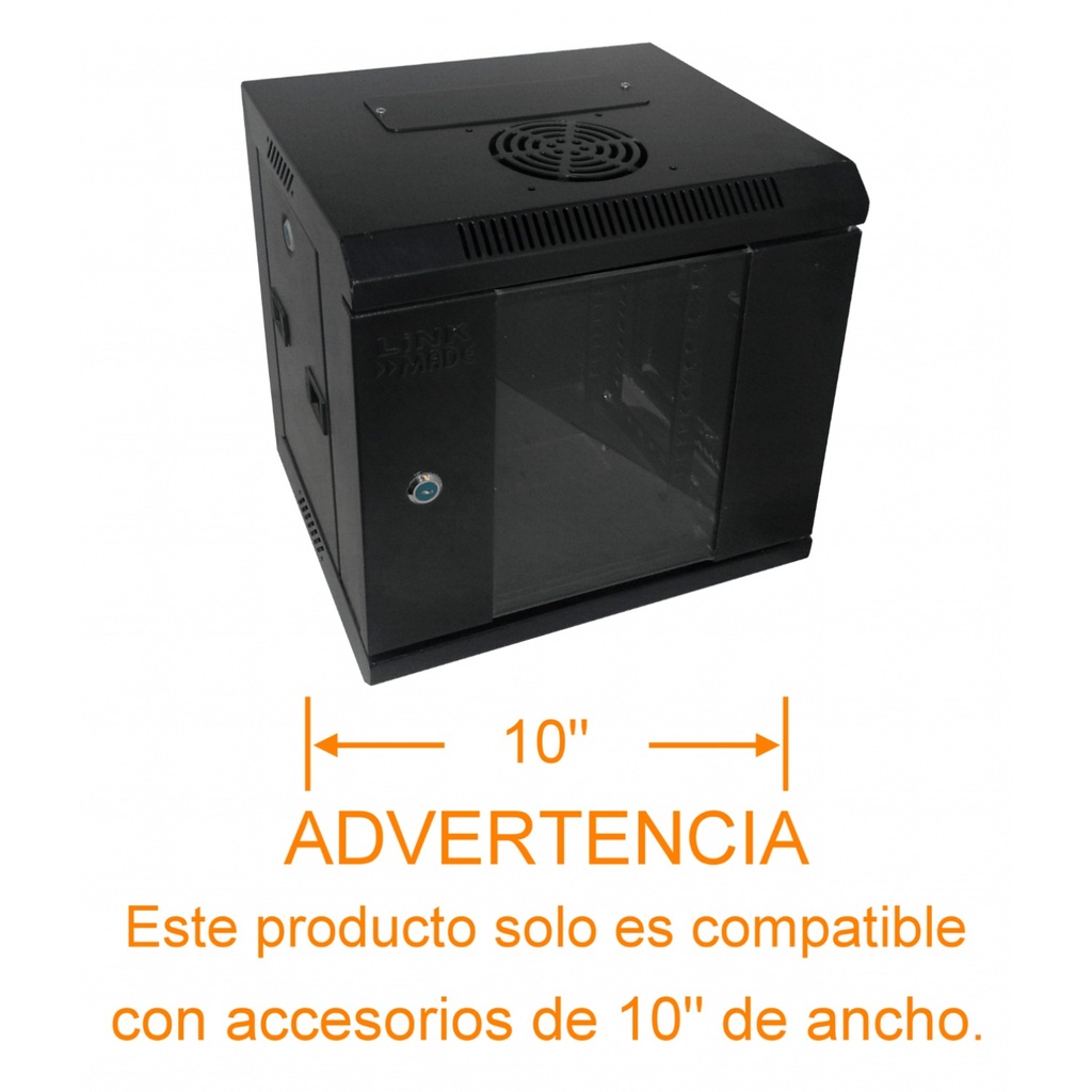 [RK1006-3L] Linkmade RACK 6U 10-PULG-ANCHO 30CM-FONDO NEGRO