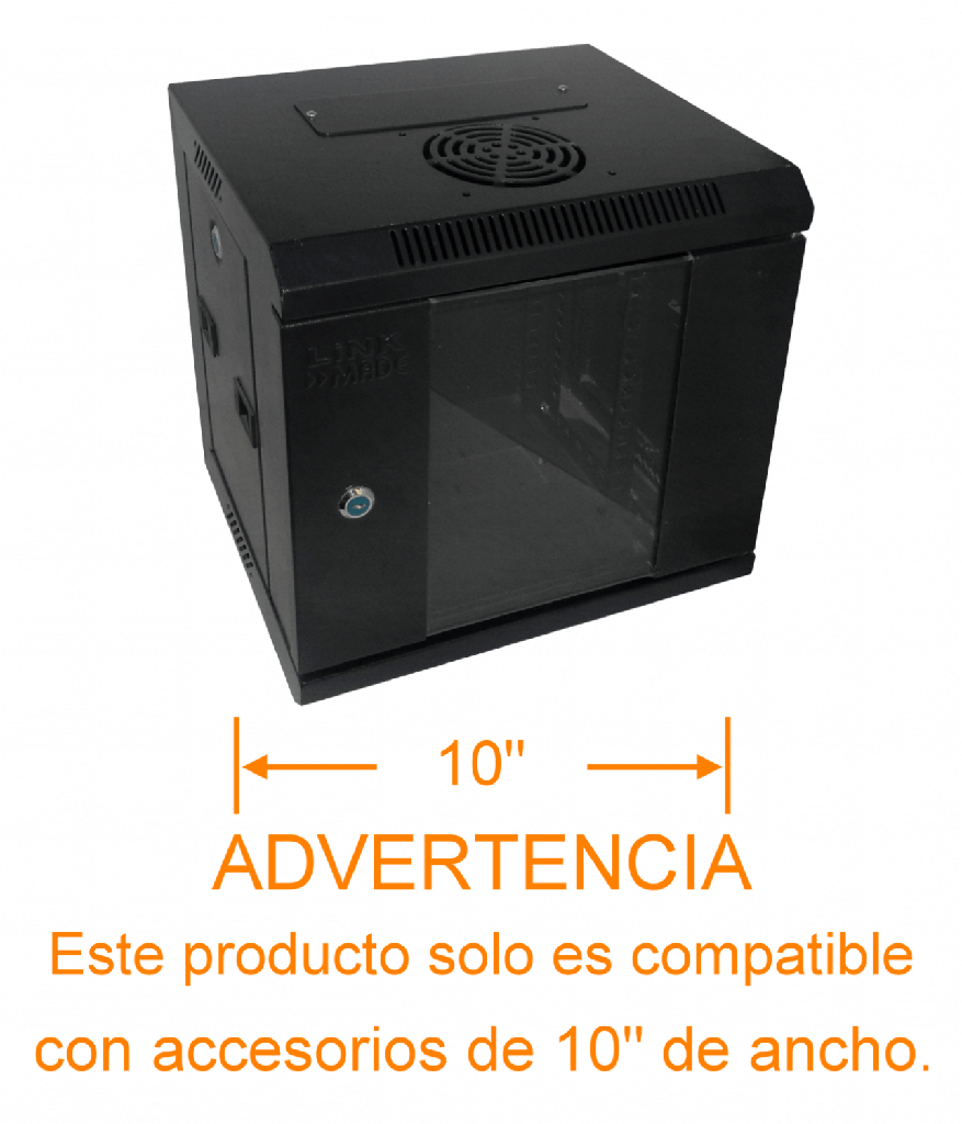 Linkmade RACK 6U 10-PULG-ANCHO 30CM-FONDO NEGRO