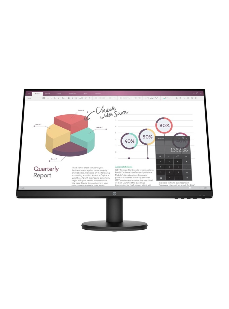 [9TT78AA#ABA] HP P24v G4 Monitor 23.8in 1920 x 1080 VGA/HDMI