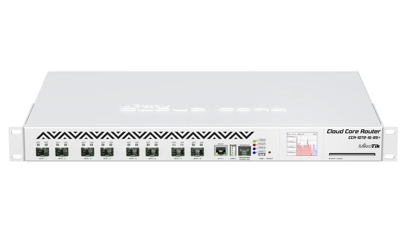 [CCR1072-1G-8S+] Mikrotik CCR1072-1G-8S+ Req-Cable 72-1GHZ 1-1000 8-SFP+ USB/M.2/CONSL HOTSW L6 16GB