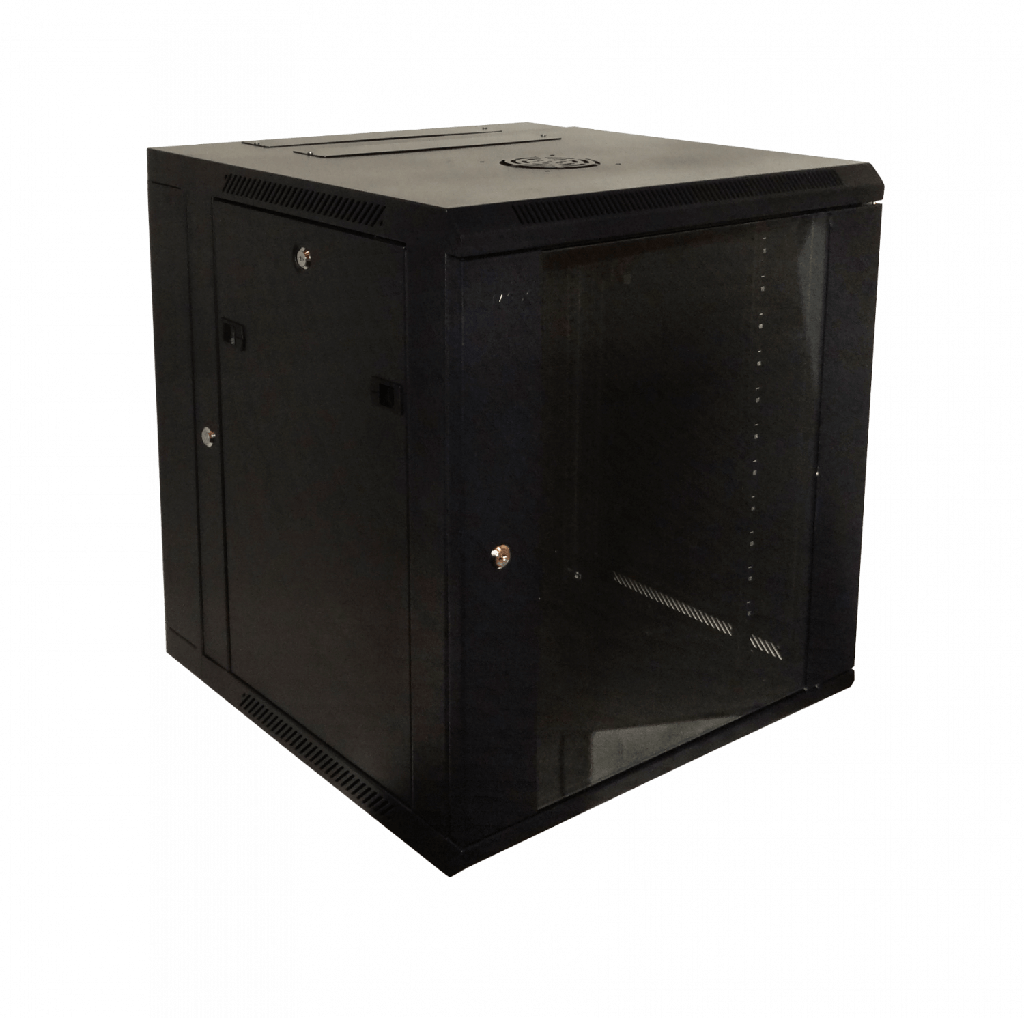 [RKD12-6L] Linkmade 12U RACK DOBLE BISAGRA 60CM-FONDO NEGRO INC-2U