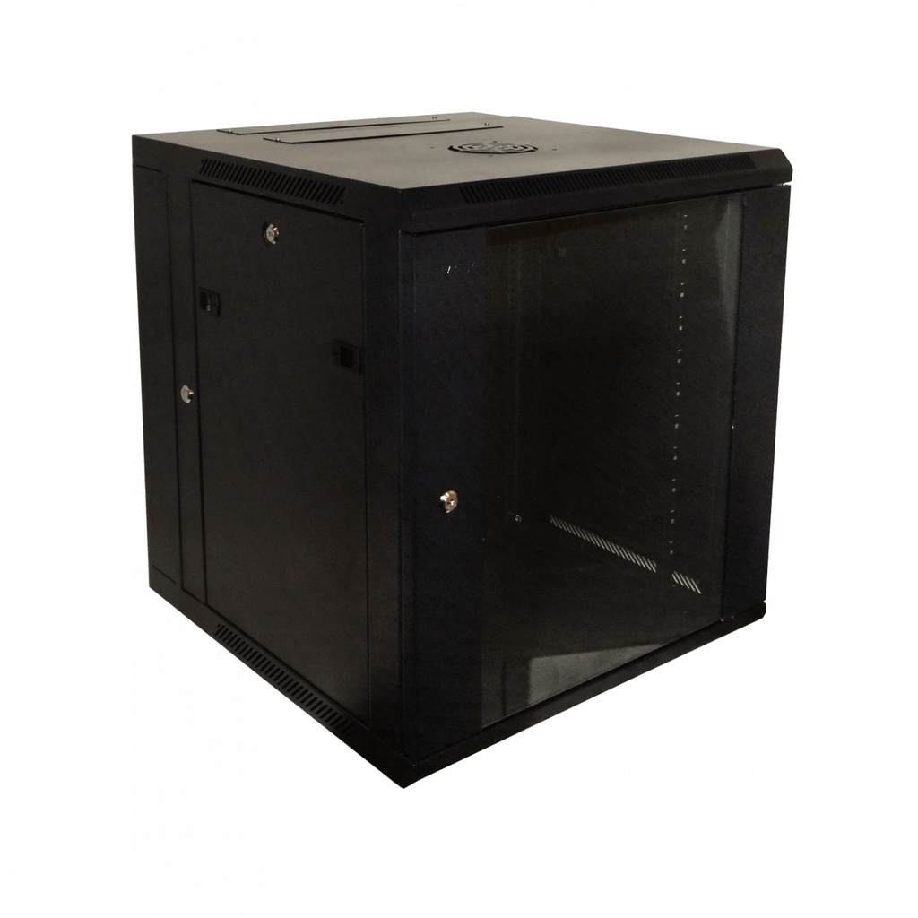 [RKD12-6L] Linkmade 12U RACK DOBLE BISAGRA 60CM-FONDO NEGRO INC-2U