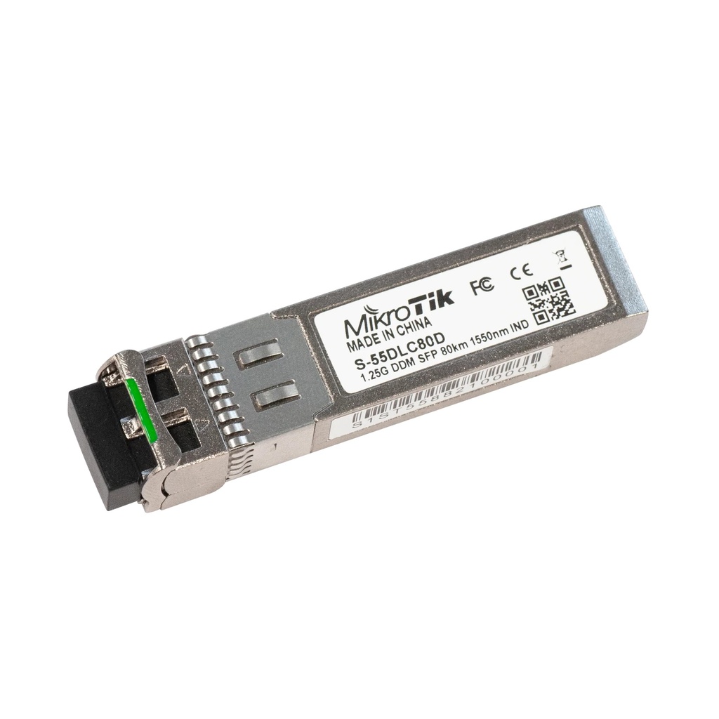 Mikrotik S-55DLC80D Módulo SFP 1.25G monomodo 1550 nm 80 km