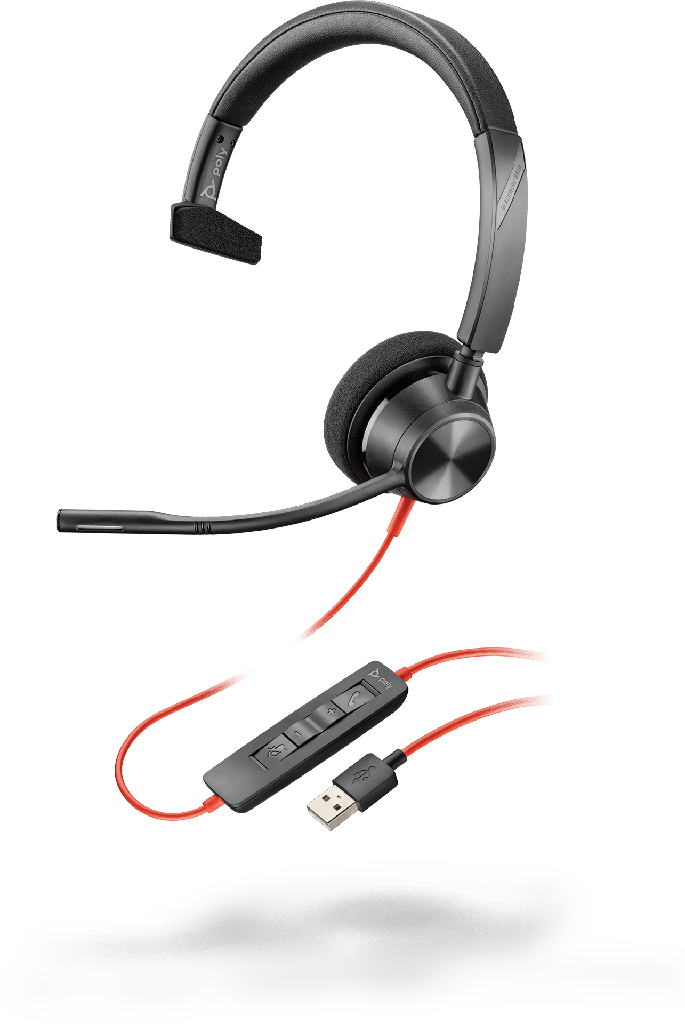 Poly BLACKWIRE 3310, MICROSOFT, USB-A
