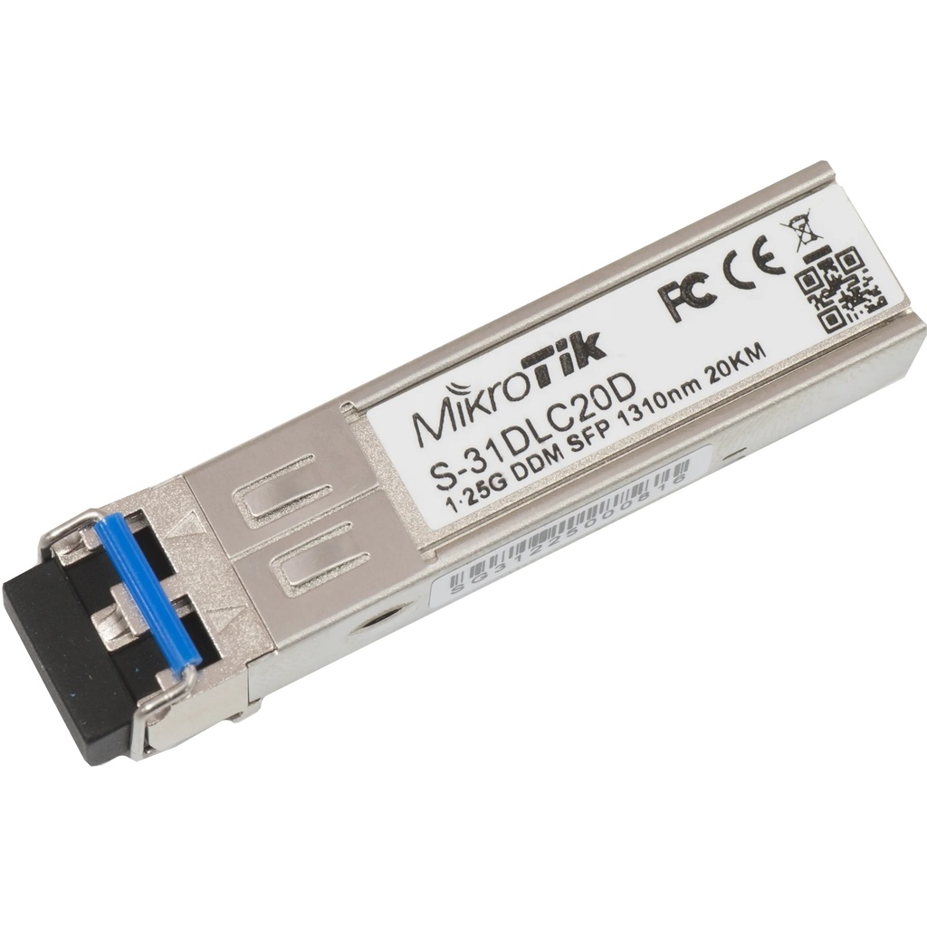 Mikrotik S-31DLC20D Módulo SFP 1.25G monomodo 1310 nm 20 km