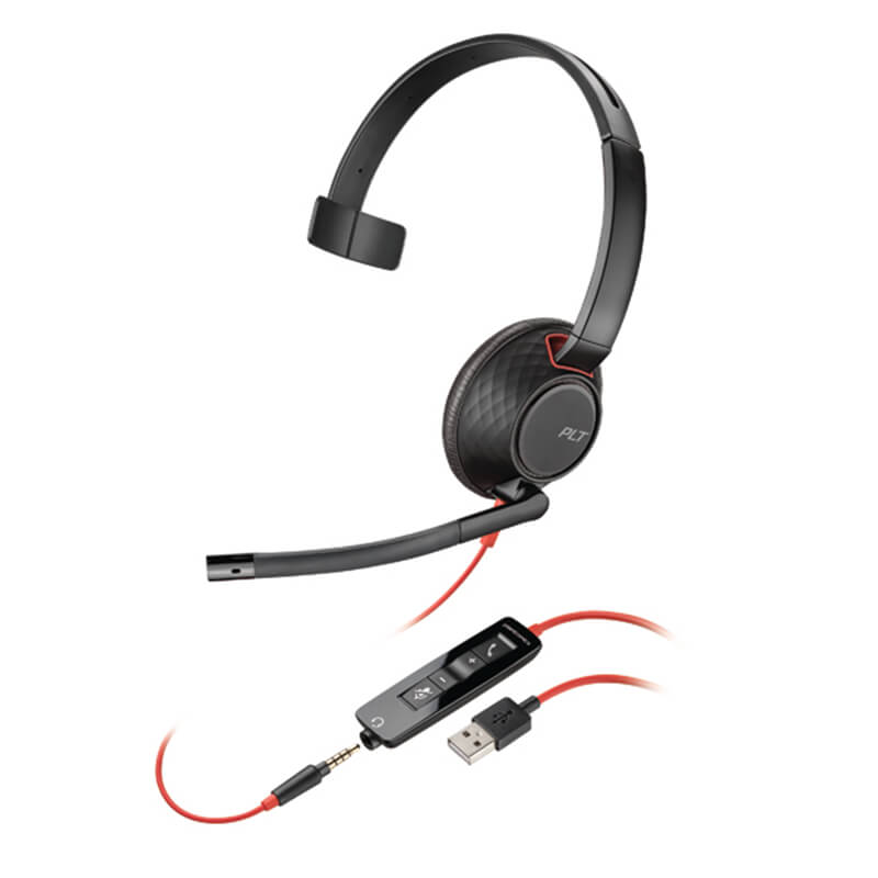 Poly Audífonos BLACKWIRE 5210 Monoaural USB A