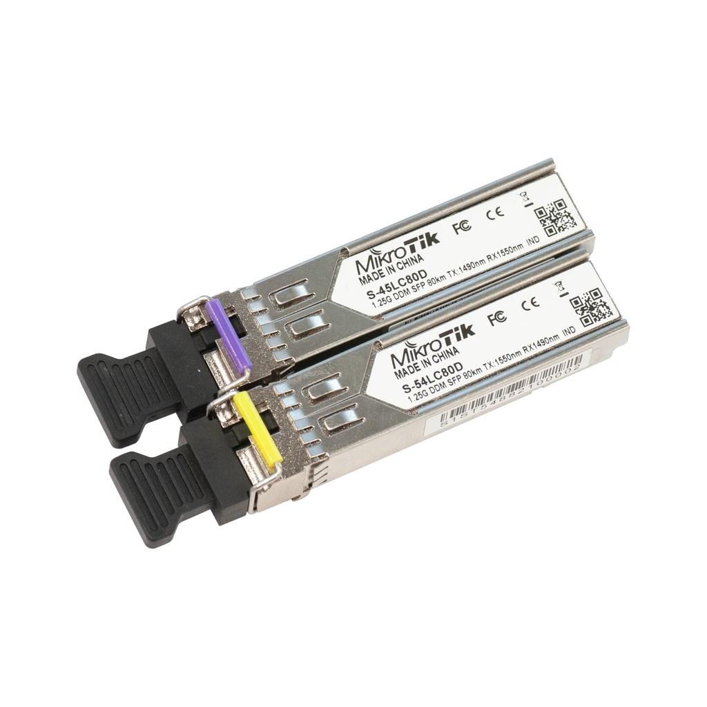 Mikrotik S-4554LC80D Par SFP BiDi 1.25G monomodo 80 km