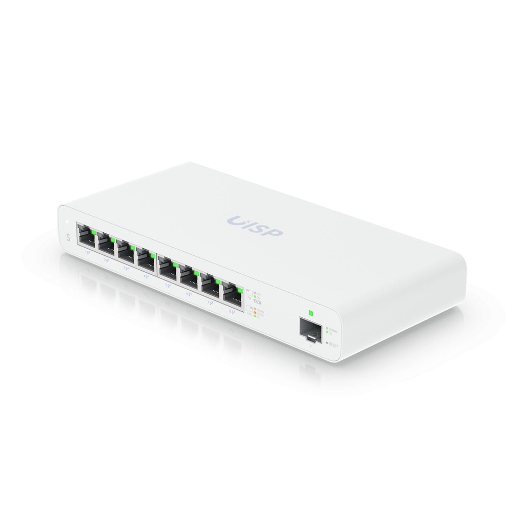 Ubiquiti UISP-S Switch PoE Gigabit Capa 2 de 8 puertos diseñado para aplicaciones MicroPoP