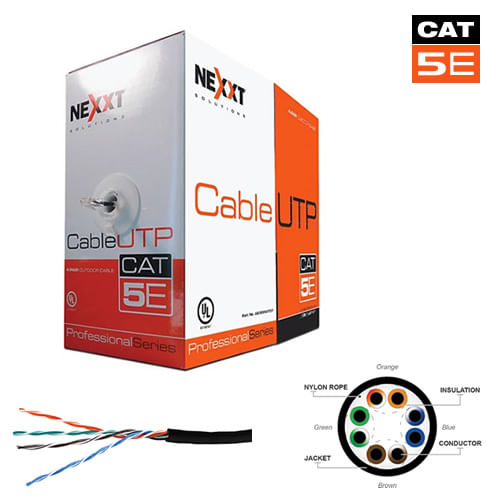 Nexxt Caja cable UTP Cat5E 305mts NEGRO CMX Exterior