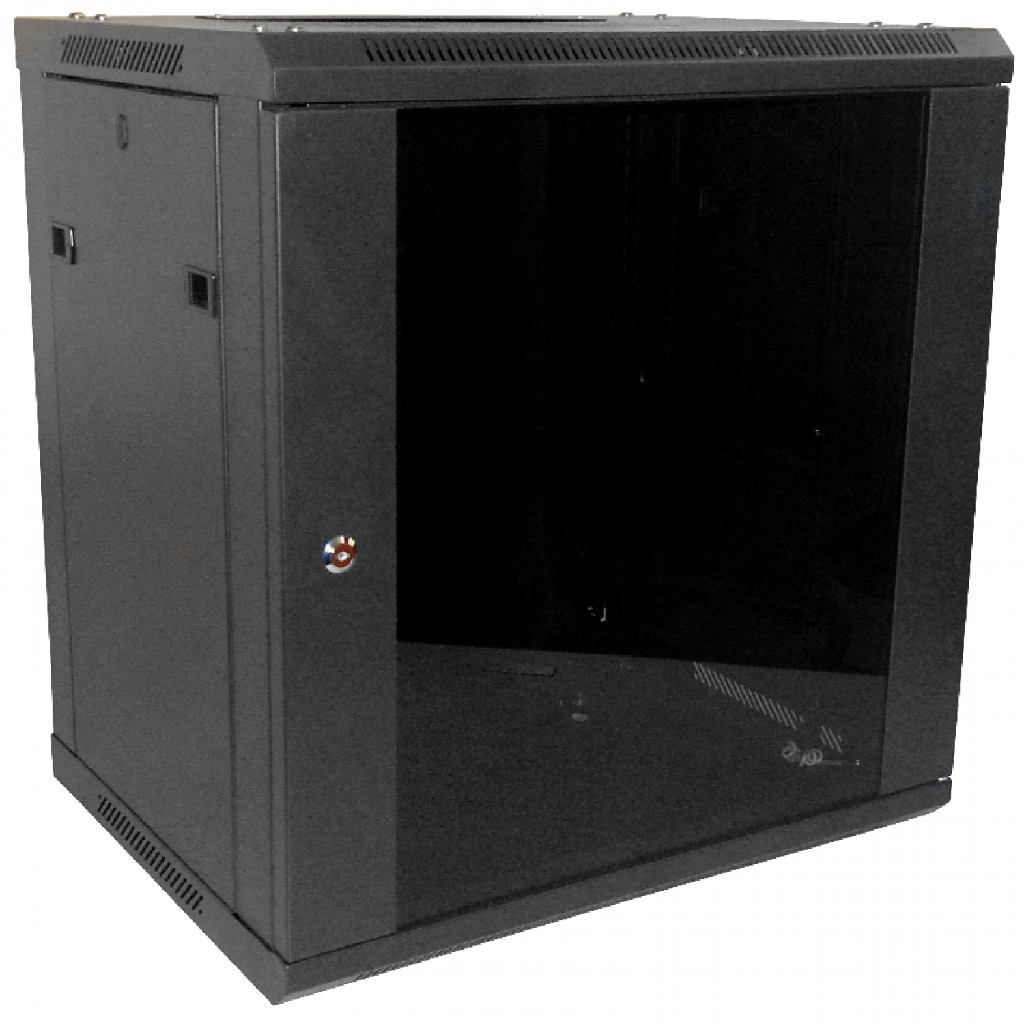 Linkmade 45cm-Fondo 12U Gabinete Rack Pared Negro inc/M6-4KIT/2U