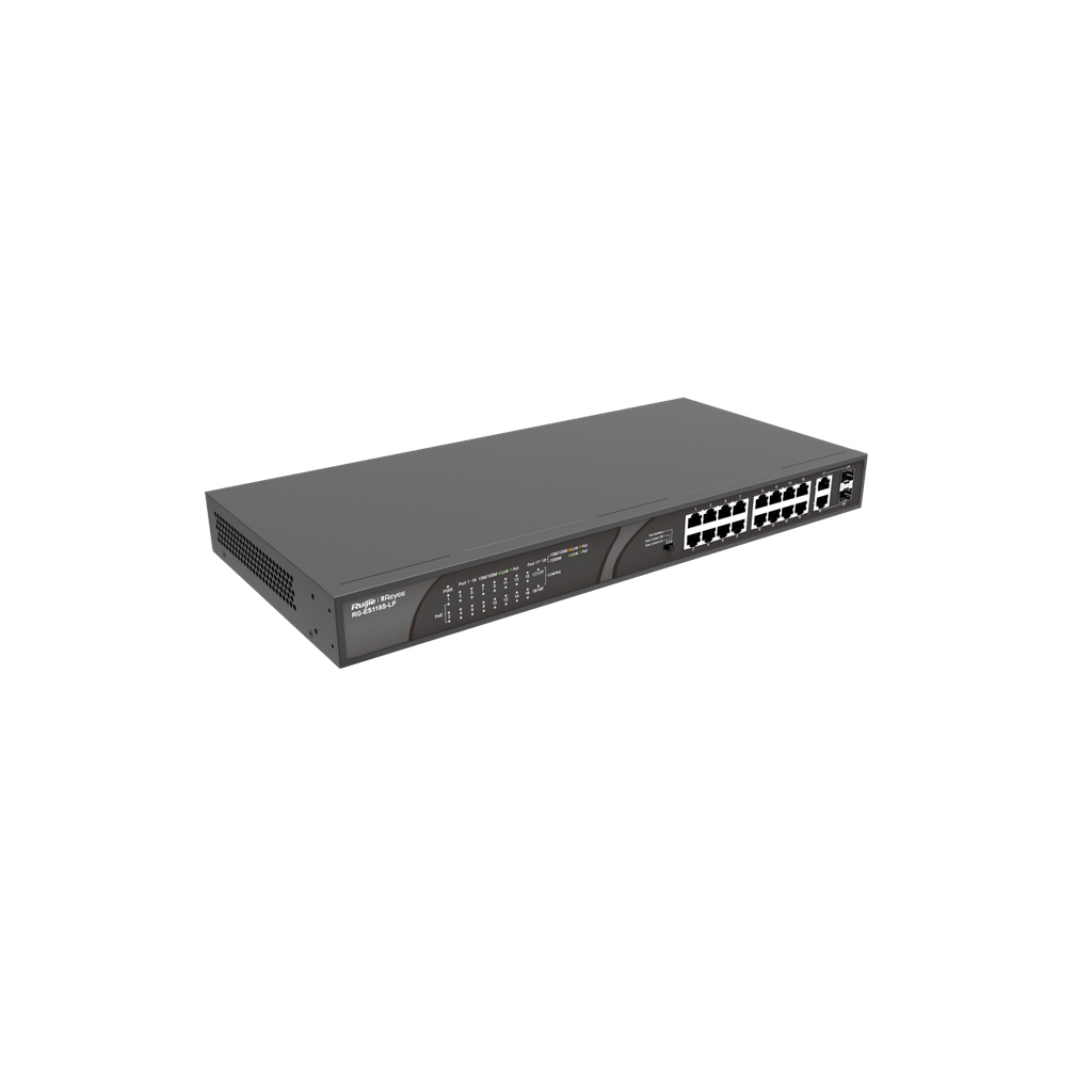 Reyee RG-ES118S-LP Switch de escritorio No admin 16 puertos PoE 10/100Mbps 2puertos 10/100/1000Mbp