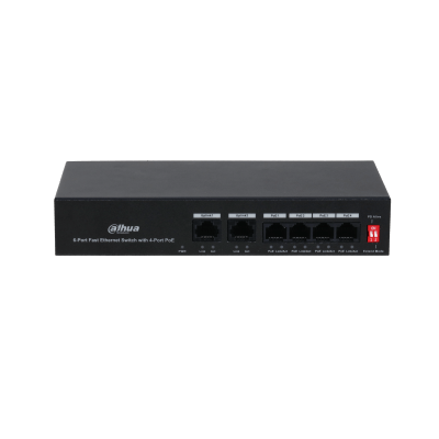 [DH-PFS3006-4ET-36] Dahua DH-PFS3006-4ET-36 Switch Fast Ethernet 6 puertos con 4 puertos PoE