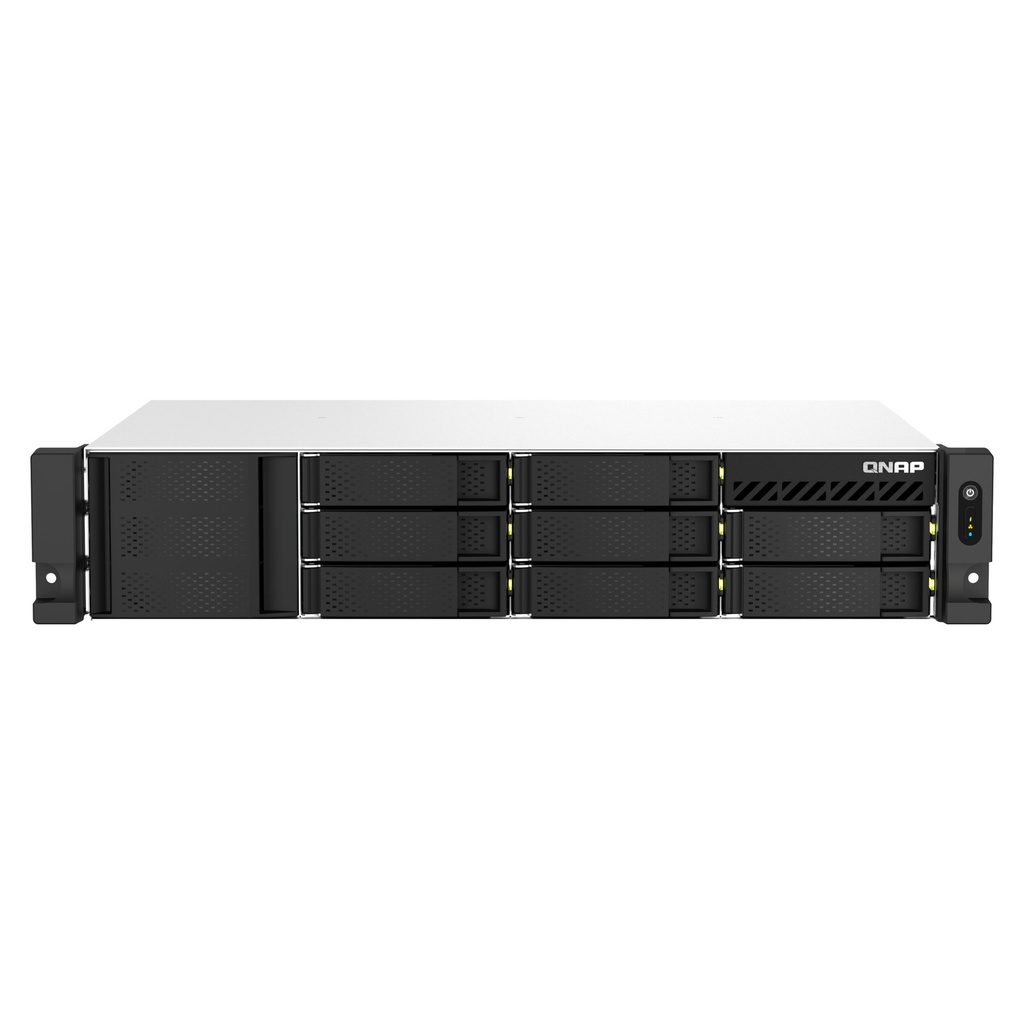 [TS-873AeU-RP-4G-US] QNAP TS-873AeU-RP-4G-US NAS Rack 2U de 8 Bahías AMD Ryzen V1500B 4GB RAM 2.5GbE y Fuentes Redundantes