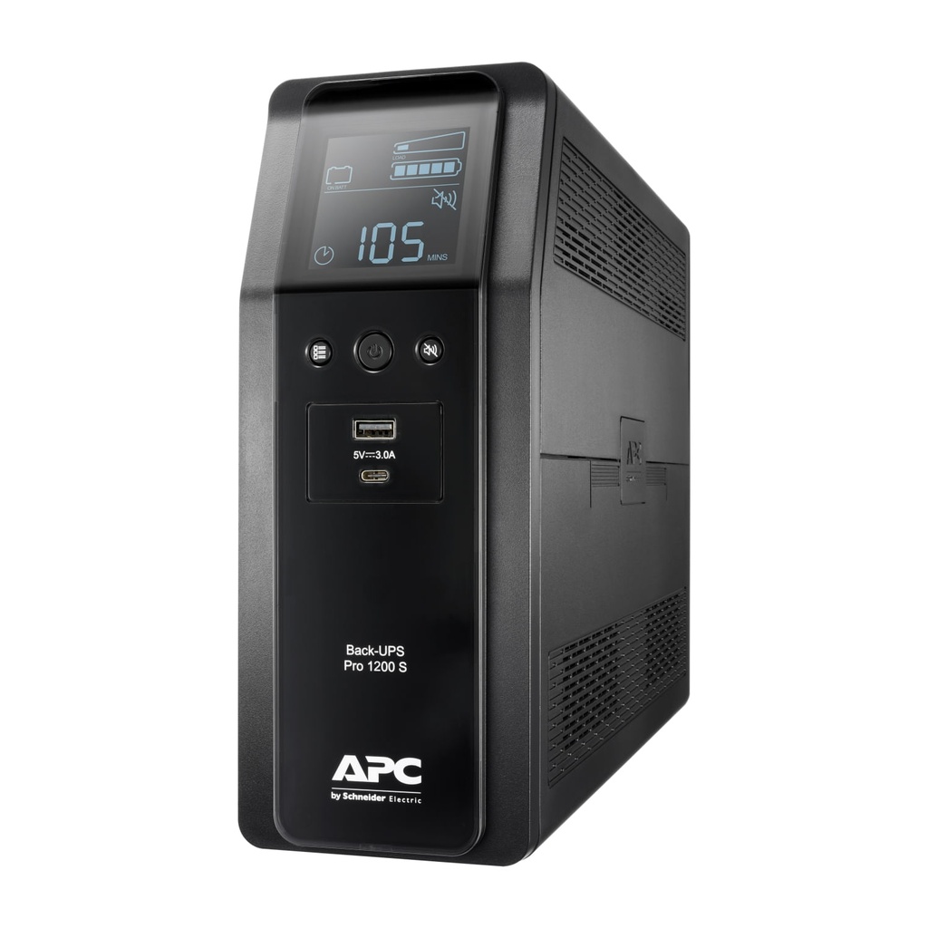 APC Unidad Back-UPS Pro 1200S, 1200 VA, 230 V, Sinewave, AVR, LCD, 8 salidas IEC (2 sobrecargas)