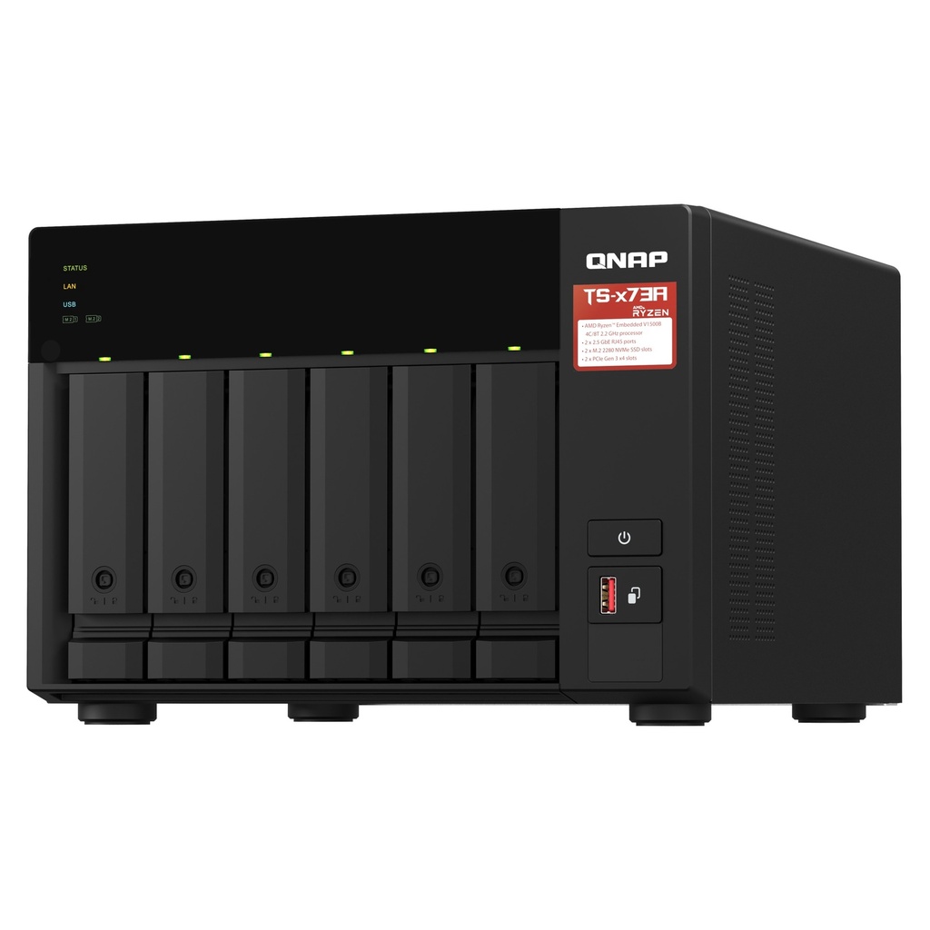 [TS-673A-8G-US] QNAP TS-673A-8G-US NAS Torre de 6 Bahías AMD Ryzen V1500B 8GB RAM 2.5GbE