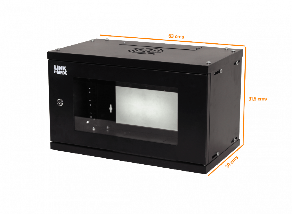 [RK06-3CD] Linkmade Desarmado 30cm-Fondo-Vacio 6U Gabinete Rack 19P Pared inc2U