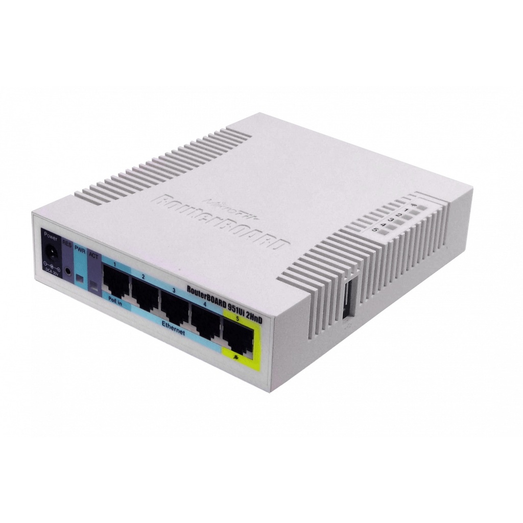 MikroTik RB951Ui-2HnD Router WiFi 4 2.4 GHz 5 puertos Fast Ethernet