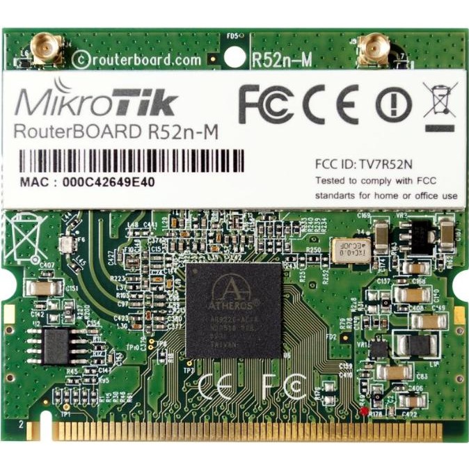 MikroTik R52nM Tarjeta inalámbrica MiniPCI 2.4/5 GHz 802.11a/b/g/n
