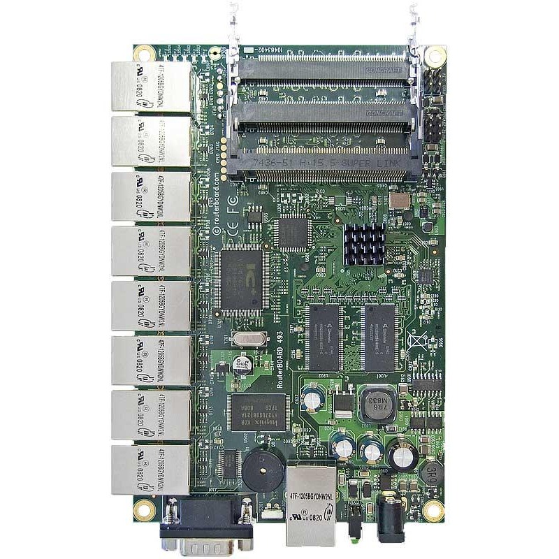 MikroTik RB493G RouterBOARD 9 puertos Gigabit + 3 MiniPCI