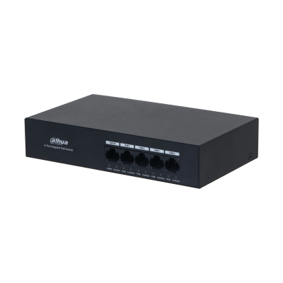 [PFS3005-4GT-36] Dahua PFS3005-4GT-36 Switch Gigabit económico de 5 puertos con 4 puertos PoE