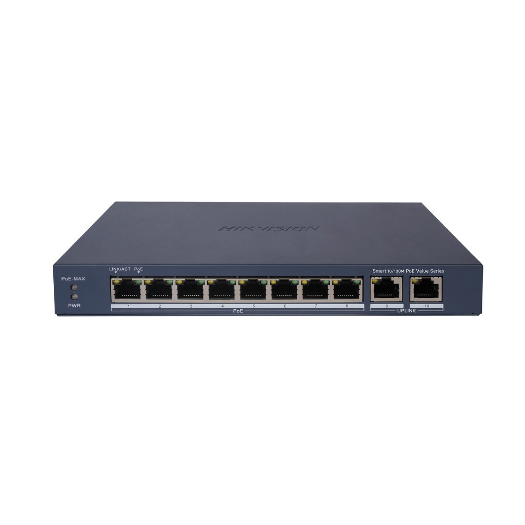Hikvision DS-3E1310HP-EI Switch PoE Smart Managed 10 puertos alta potencia