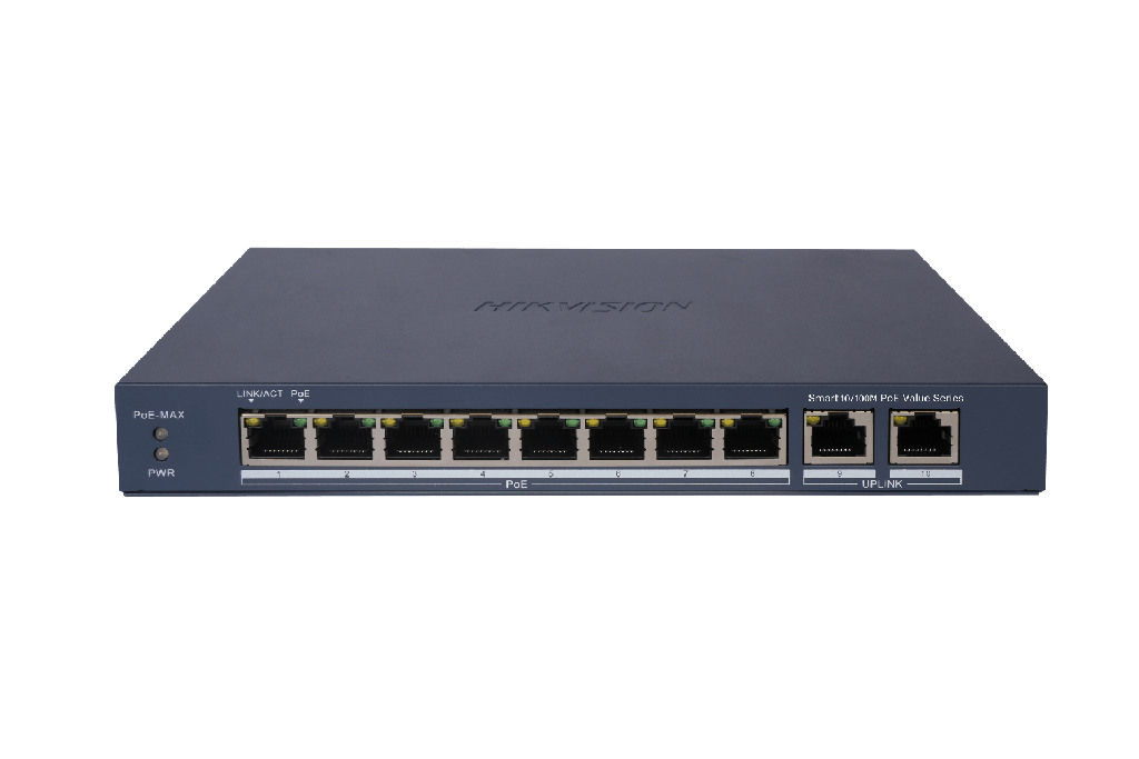 Hikvision DS-3E1310HP-EI Switch PoE Smart Managed 10 puertos alta potencia