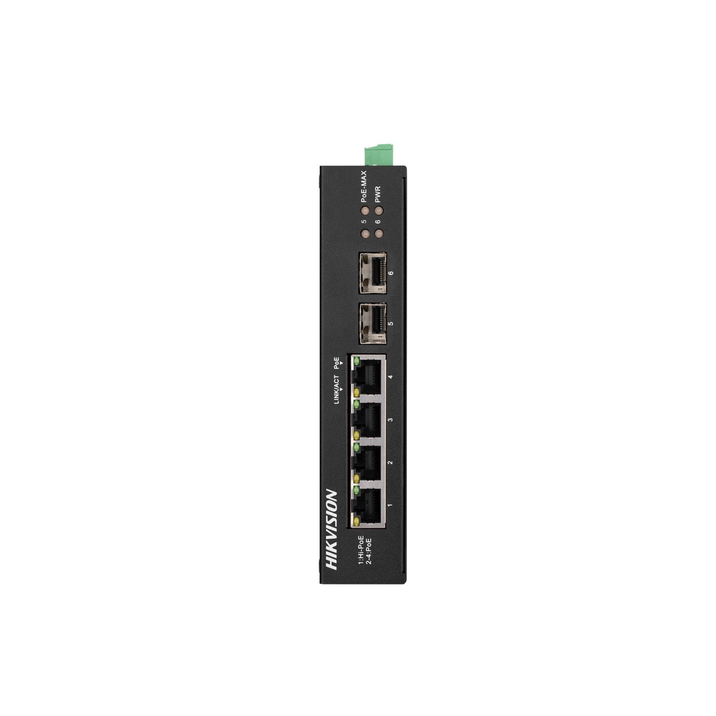 Hikvision DS-3T0506HP-E/HS Switch PoE Industrial DIN‑rail