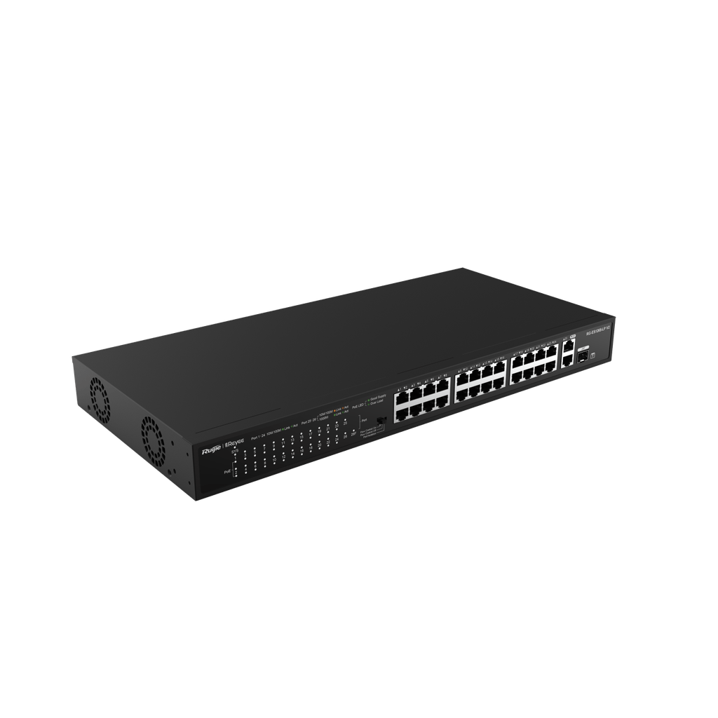 Reyee RG-ES126S-LP-V2 Switch rackeable No admin 24 Puertos PoE 10/100Mbps 4 puerto 10/100/1000Mbps