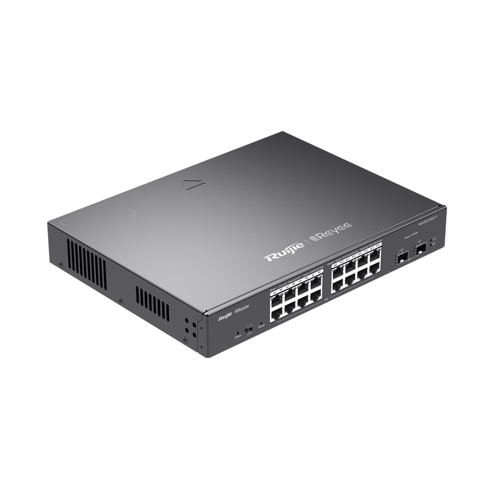 [RG-ES218GC-P] Reyee RG-ES218GC-P Switch Smart cloud 16 puertos PoE 10/100/1000 Mbps 2 SFP 240W